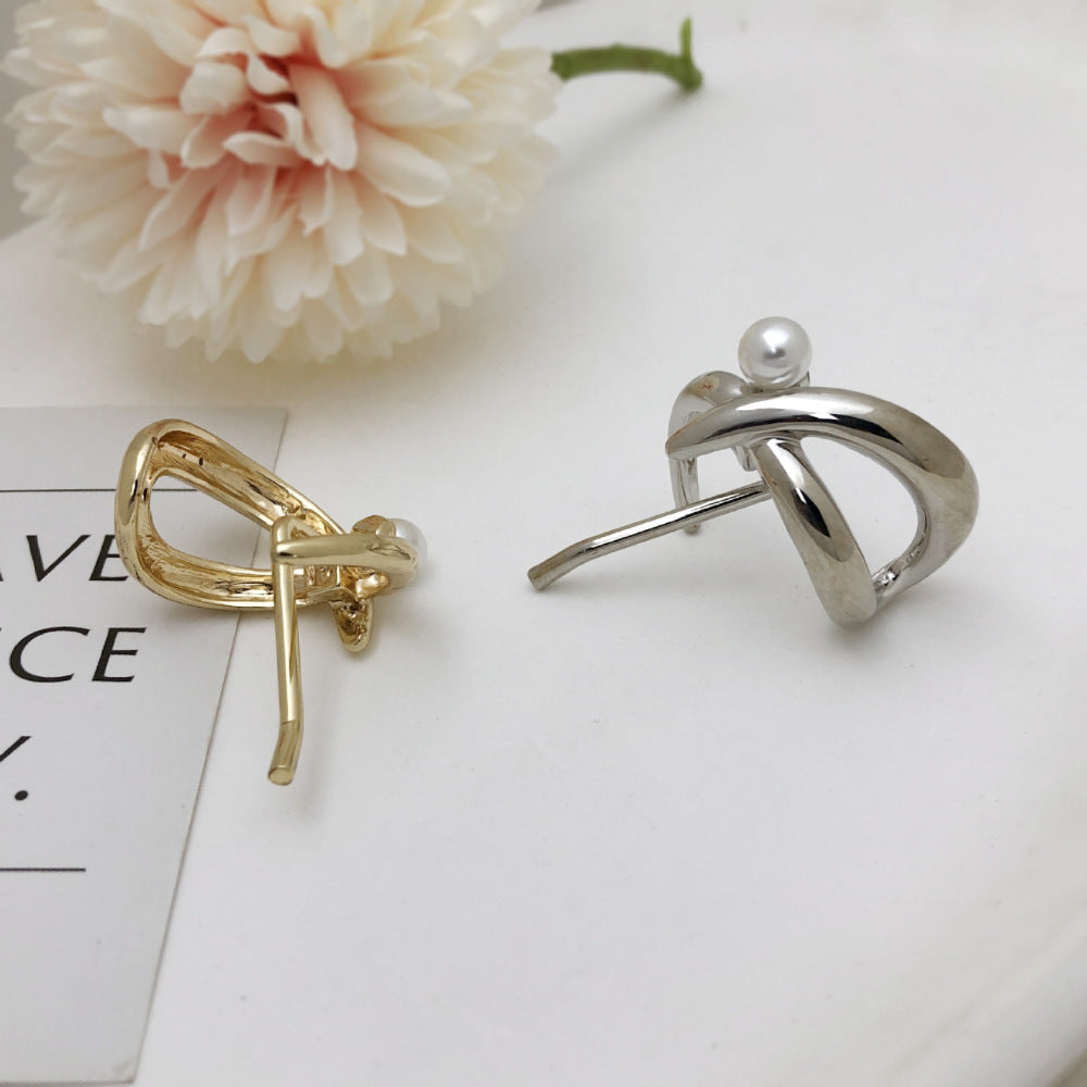 Ins Style Barrettes Ponytail Release Buckle Retro Pearl
