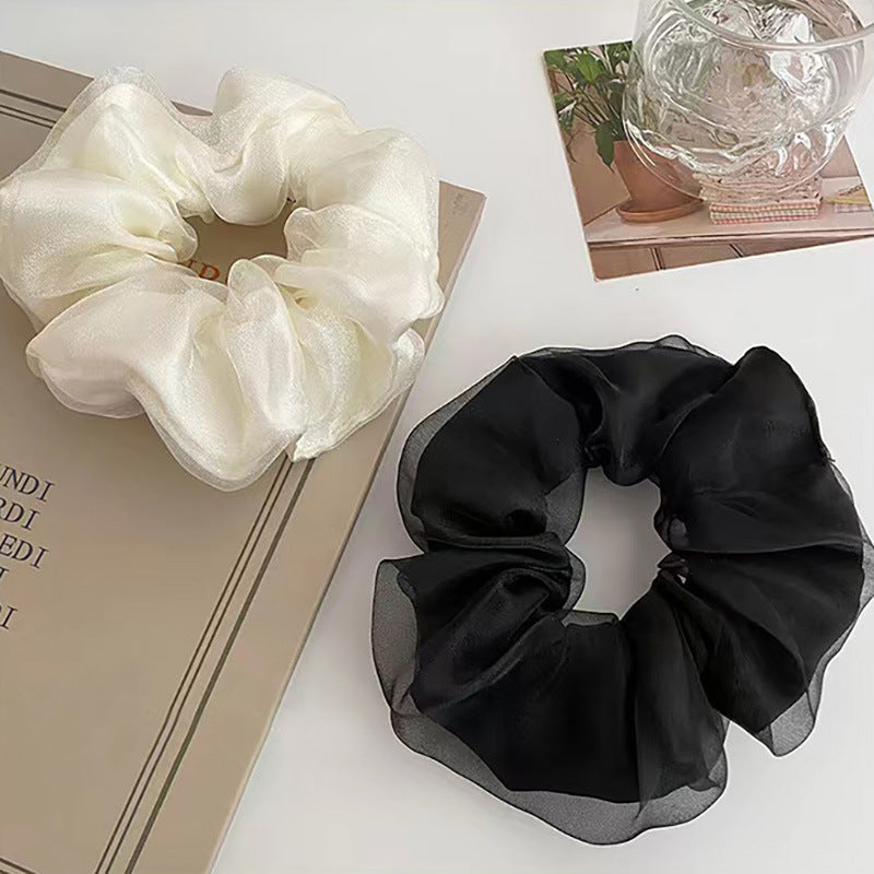 Pure Color Mesh Simple Large Intestine Hair Ring Headdress
