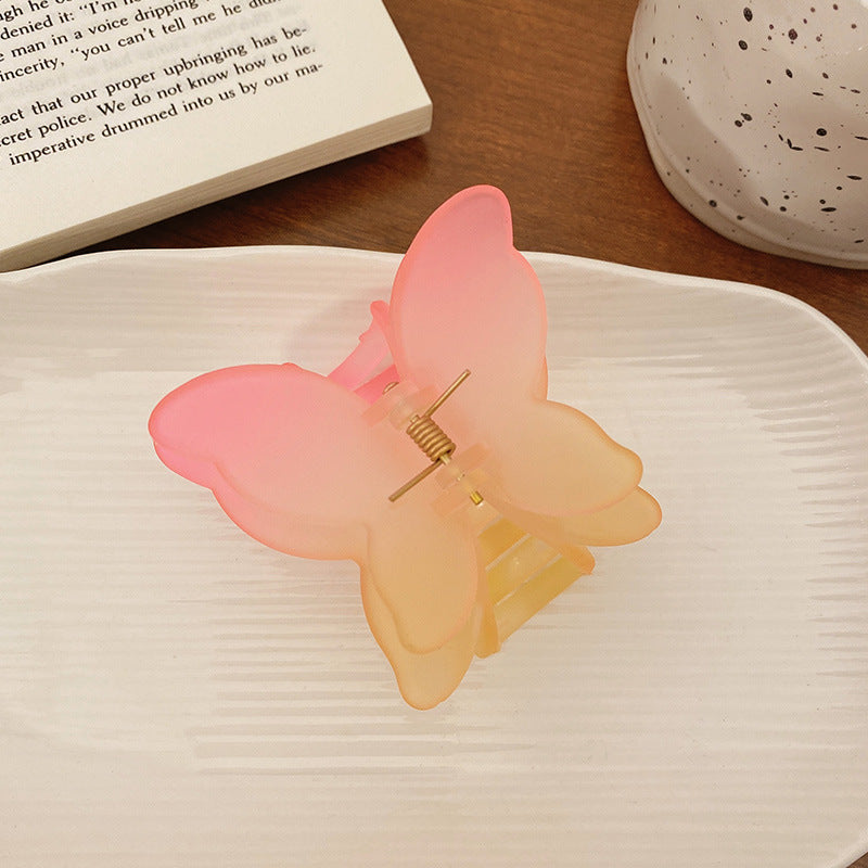 Best Color Frosted Gradient Butterfly Hair Clip Hair Claws