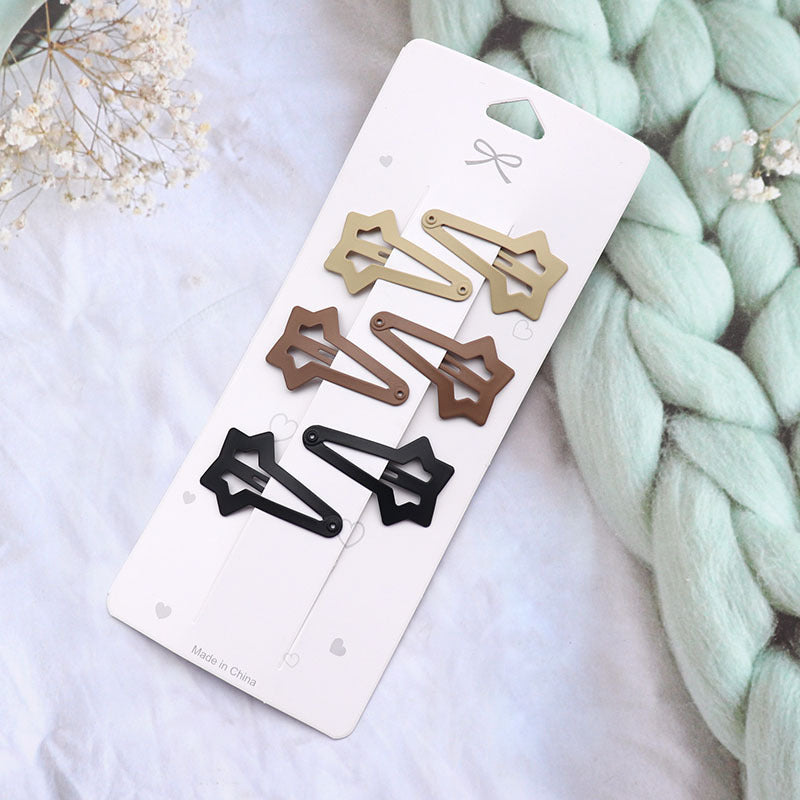 Coffee Color Series Barrettes Girl Side Clip Duckbill Clip Internet Celebrity