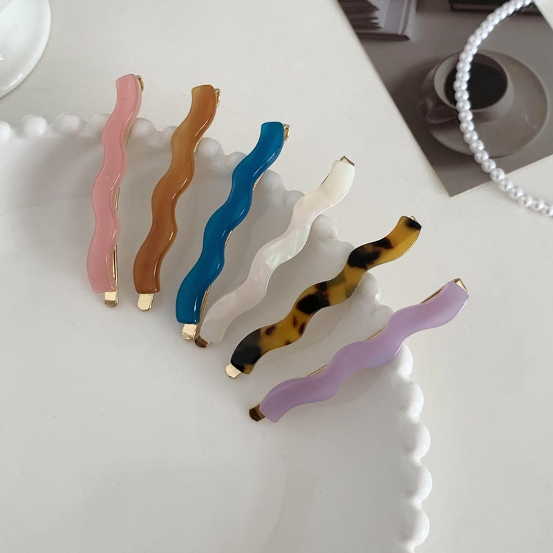 French Simple Vintage Resin Wave Hair Clip Acrylic