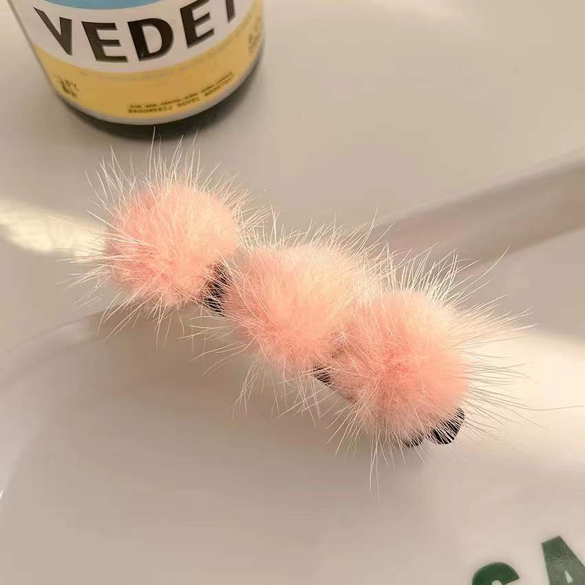 Ladies Hairball Hair Clip Double Sided Side