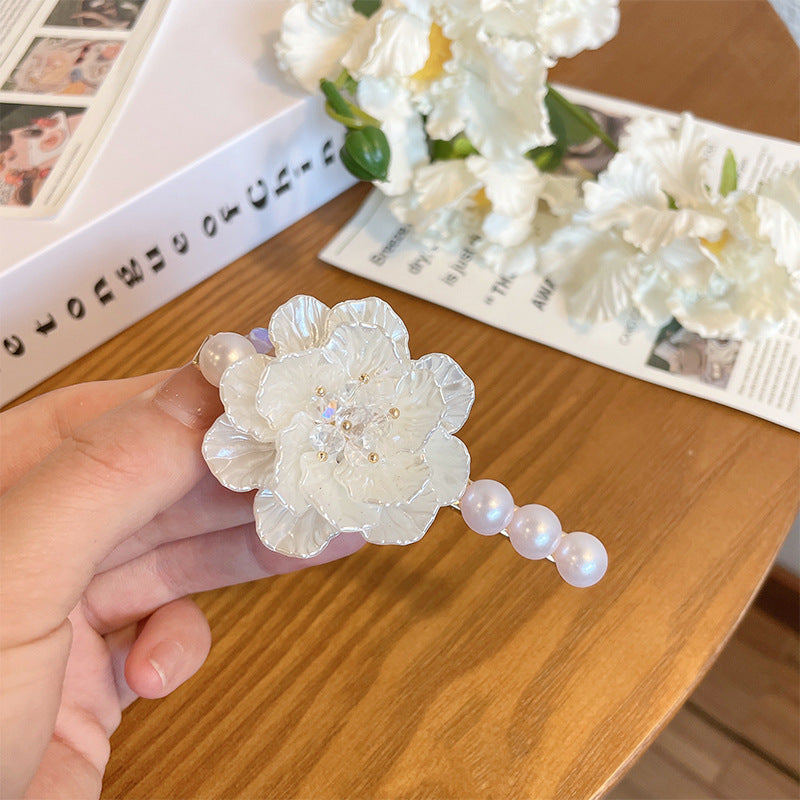 Summer Camellia Barrettes Flower Back Head Head Clip