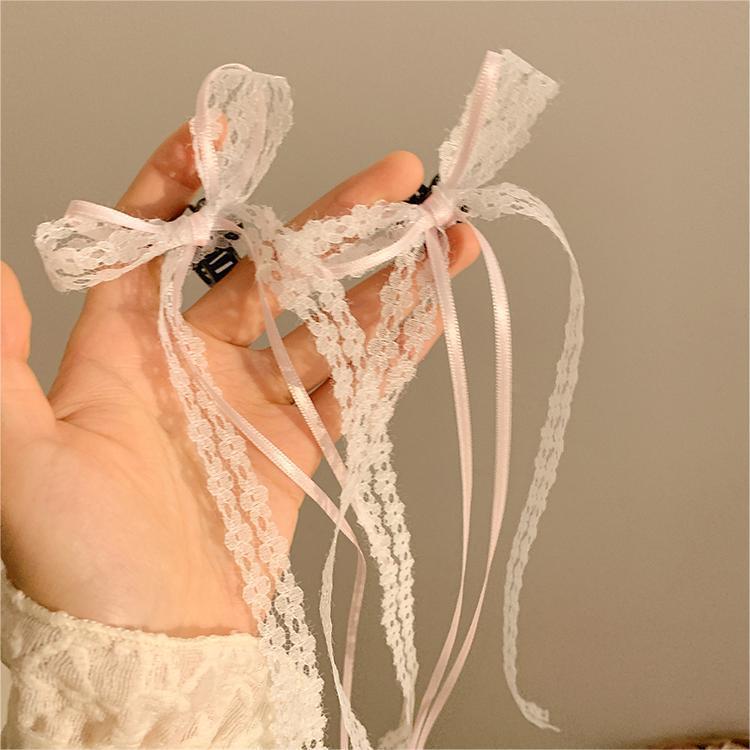 Lace Ribbon Hair Tie Bow Barrettes