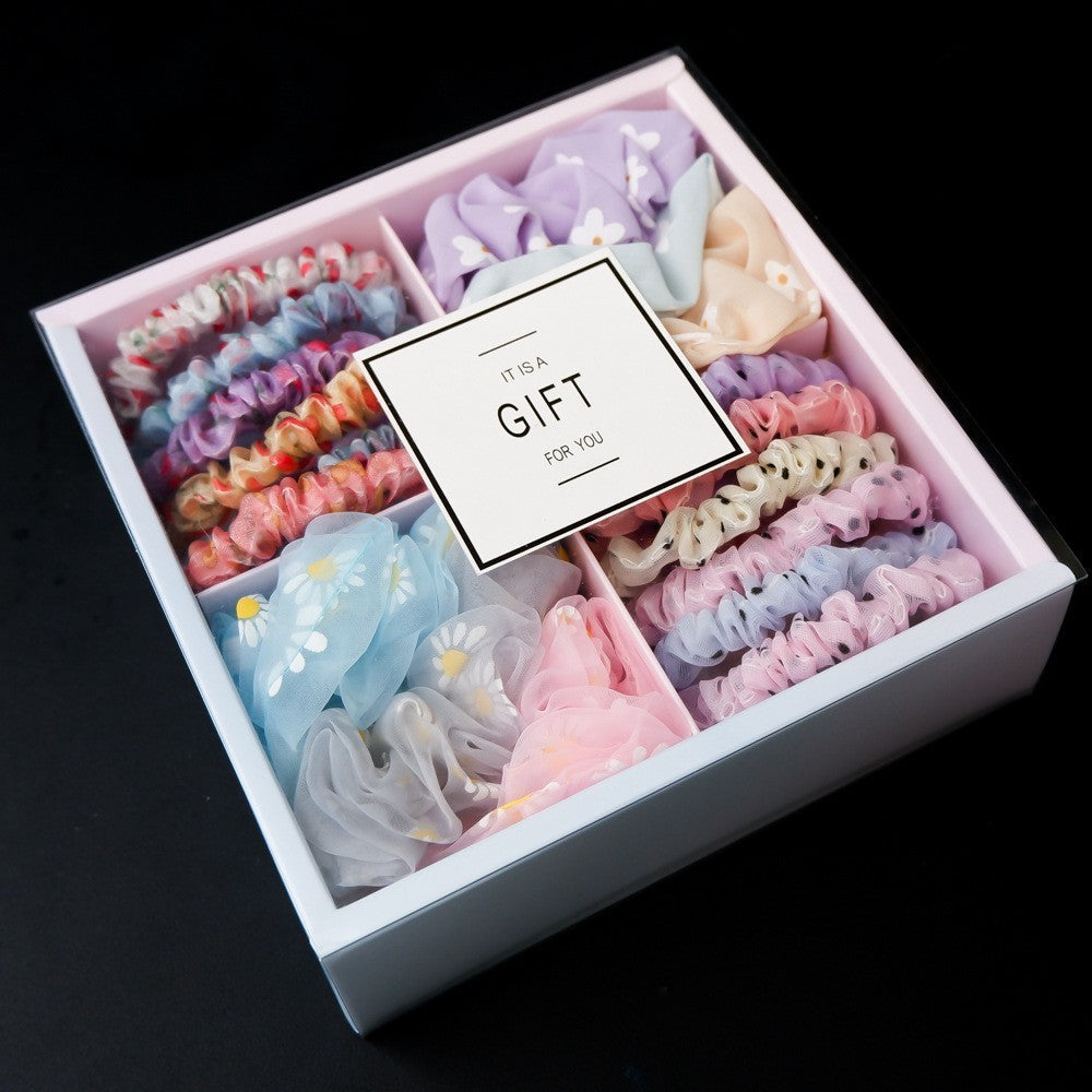 Girl's Popular Large Intestine Hair Ring Gift Box