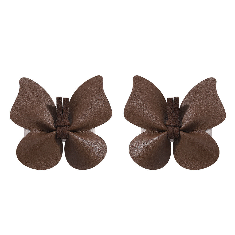 New PU Leather Butterfly Full Bag Clip Children's Barrettes