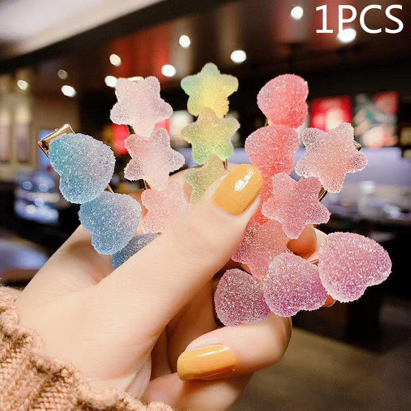 Korean Crystal Starfish Hair Clip Ladies Side Clip Duckbill Clip Macaron Hair Clip