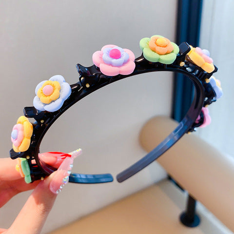 Summer Children's Hairpin Headband Girl Baby Press Hairband Braided Hair Clip