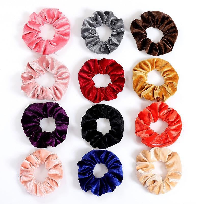 Invisible Zipper Suede Large Intestine Hair Ring
