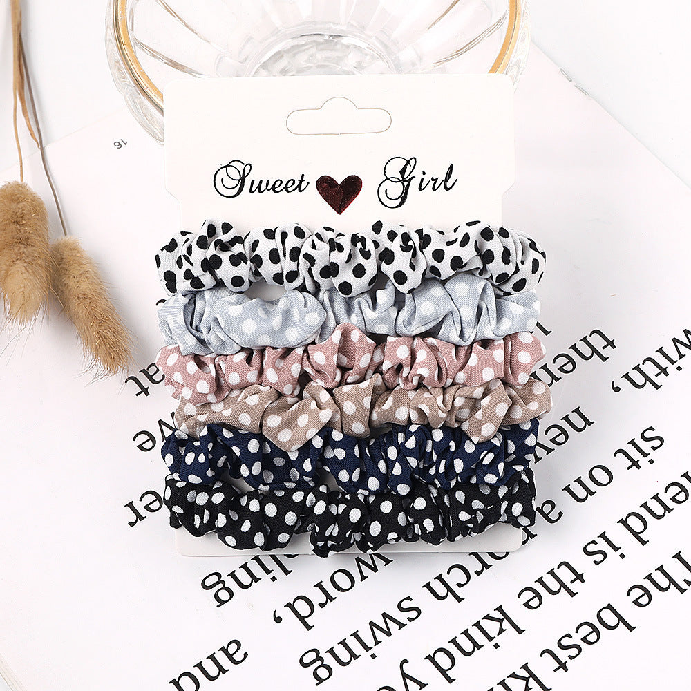 Simple Fabric Large Intestine Hair Ring Candy Color Hair Rope Large Intestine Ring Set