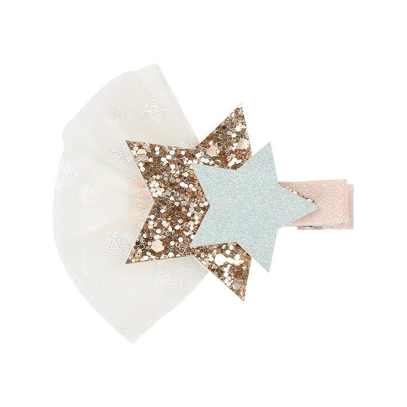 Children's Glitter Bow Star Decorative Hair Clip