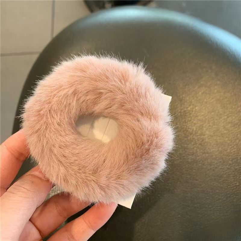 Plush Hair Ring Large Intestine Ring Candy Color Hair Rope