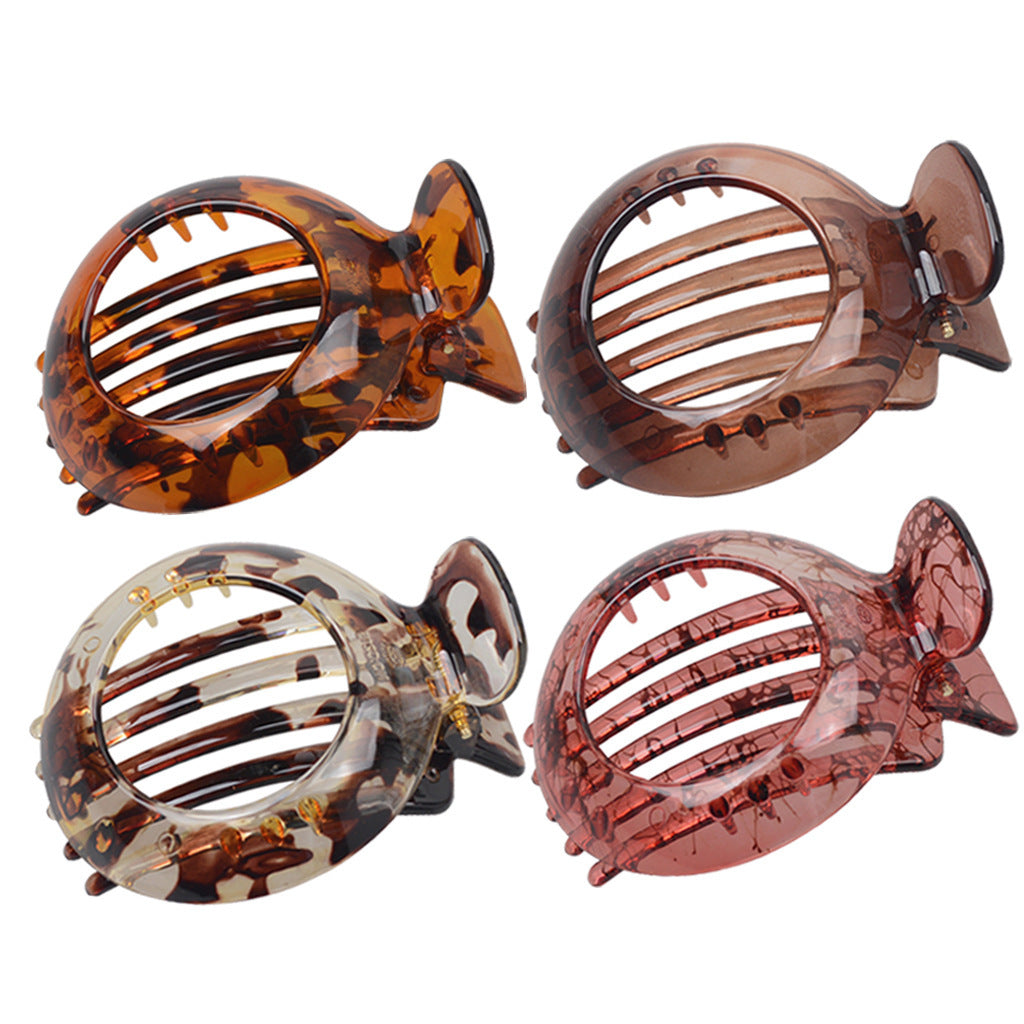 European And American Stylish Round Hollow Hair Plug Barrettes
