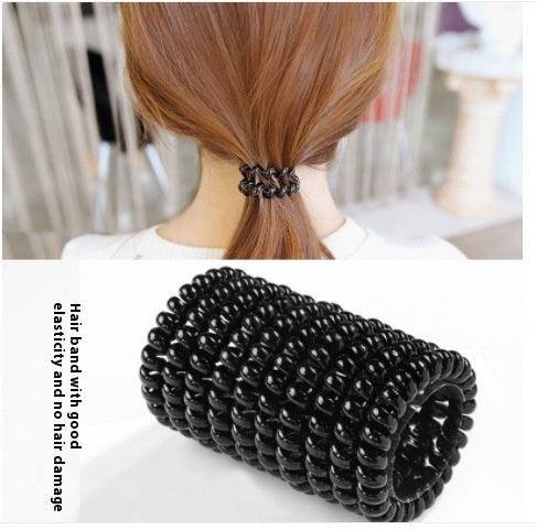 Black Phone Line Hair Ring Women's Korean Style