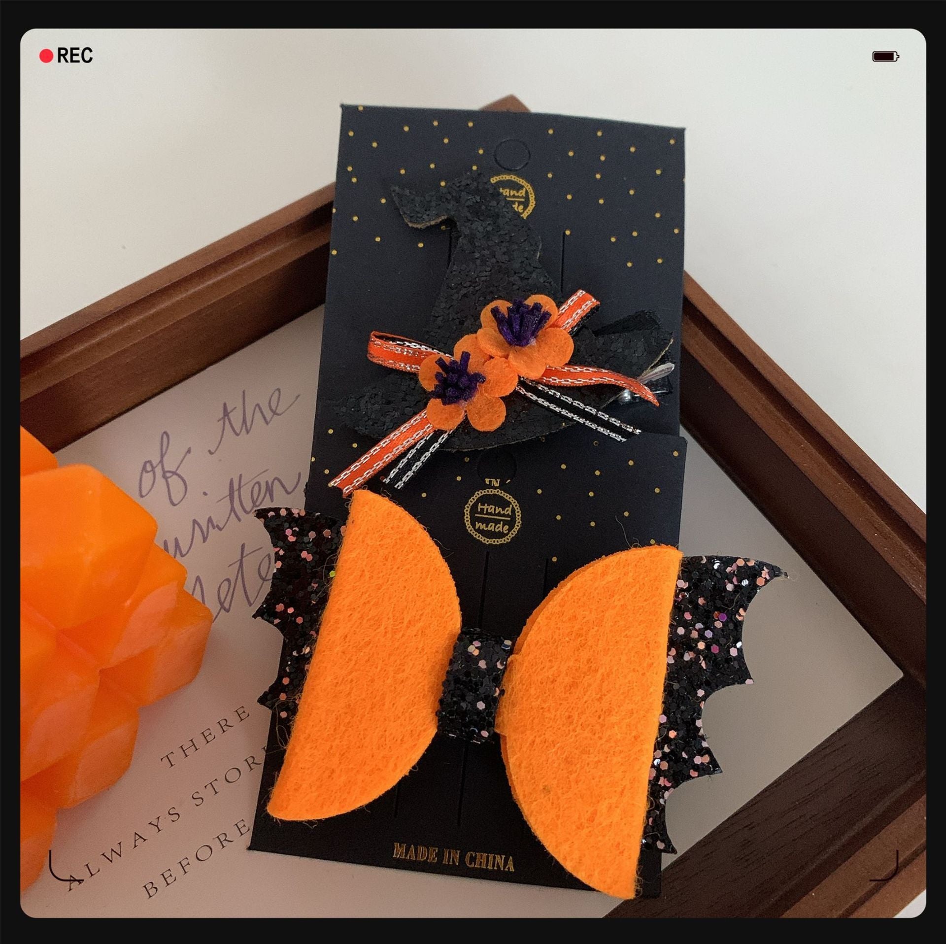 Children's Pumpkin Skull Barrettes Halloween Bat Barrettes