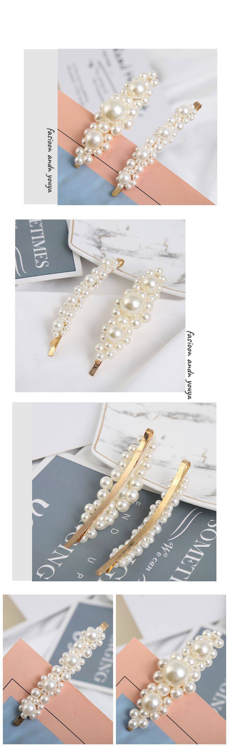 New Korean Style Simple Elegant Pearl Hairpin Clip Girls' Heart Online Red Hair Accessories Wholesale