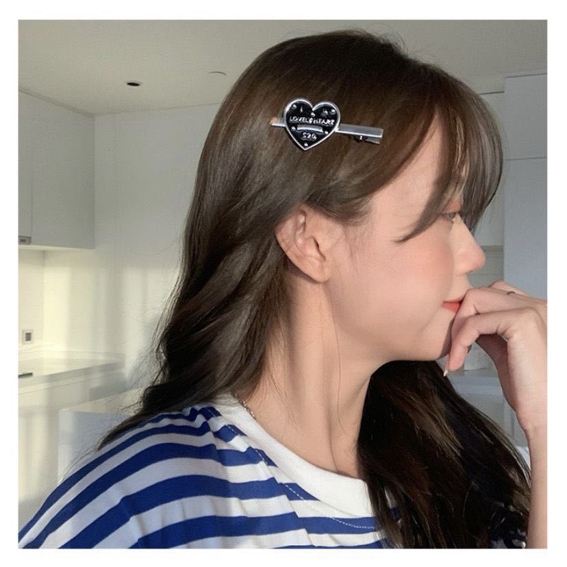 Oil Dripping Love Star Barrettes Bangs Side