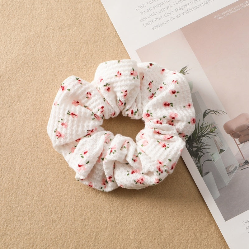 Best Plaid Print Large Intestine Ring Women's Hair Tie