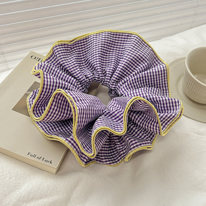 Women's Mori Style Floral Plaid Hair Ring Headdress