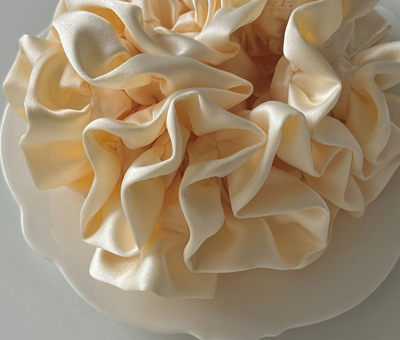 Best Satin Pleated Headdress Flower Large Full Hydrangea Hair Ring