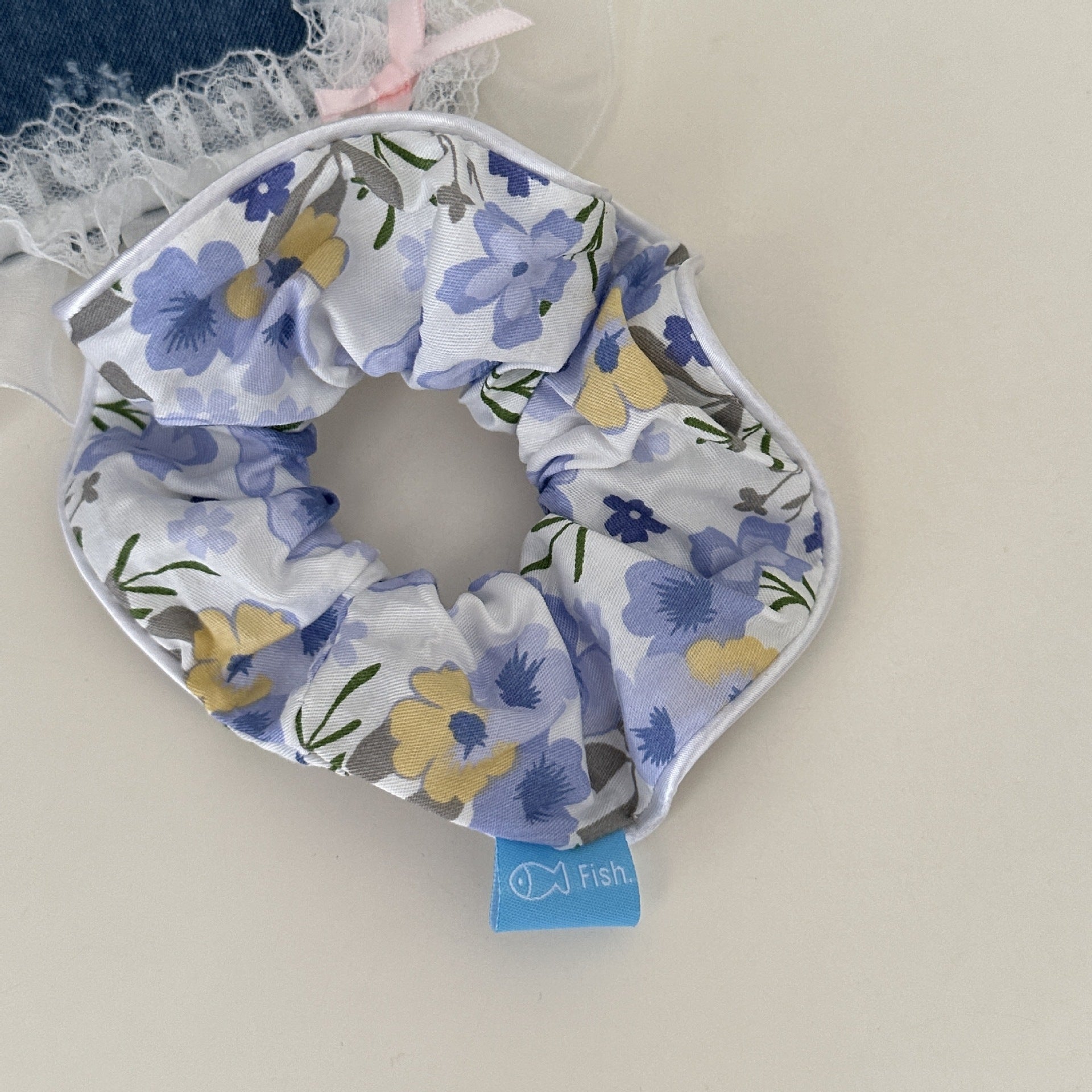 Sweet Floral Plaid Large Intestine Hair Ring Stripe Hair Ring Hair Rope Hair Accessories
