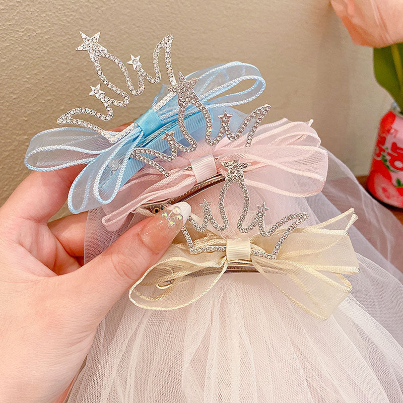 Gauze Crown Barrettes Children's Hair Accessories