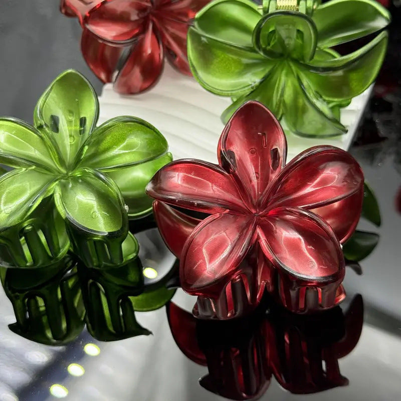 Popular Christmas Barrettes Plumeria Rubra Grip Loose Clip