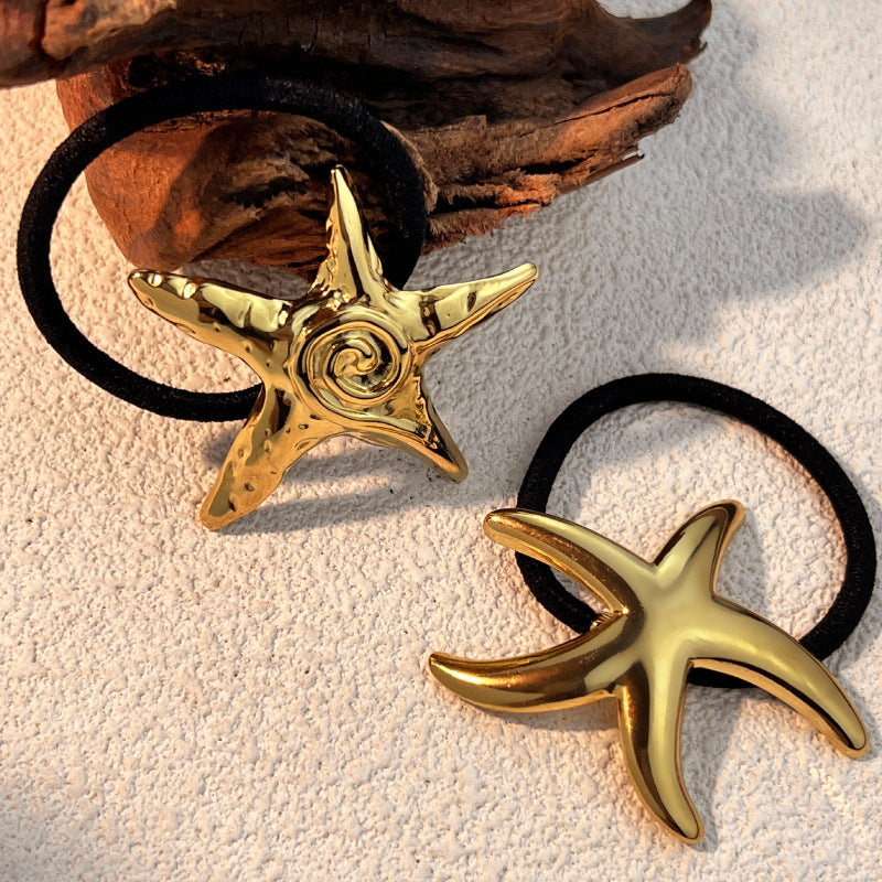 Simple Stainless Steel Hair Ring Animal Starfish