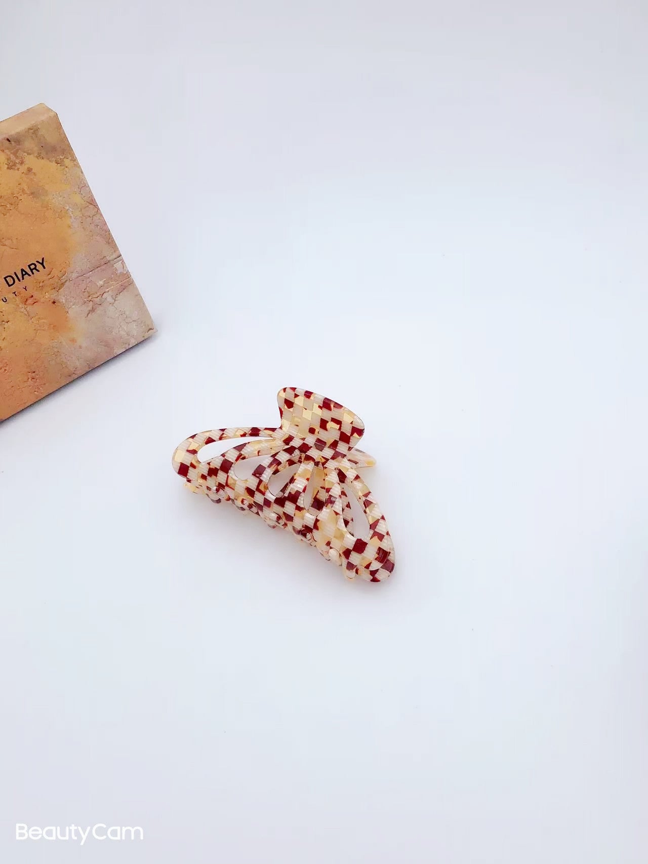 9CM Plaid Barrettes Girly Temperamental Hollow Grip