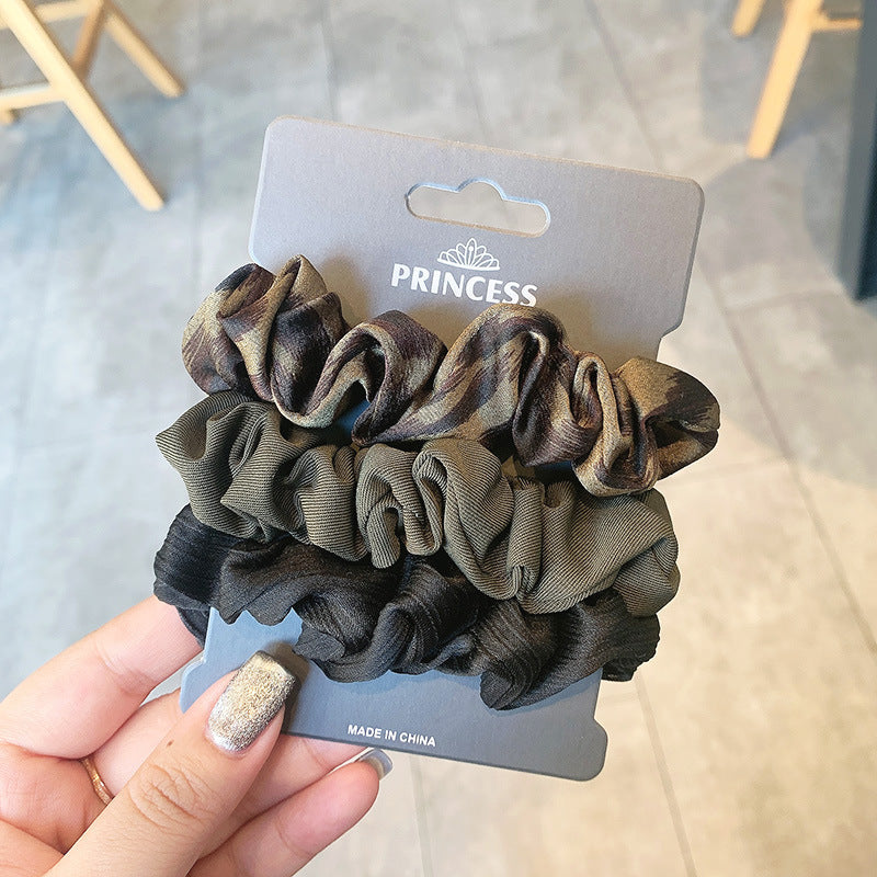 French Ins Simple Elegant Silk Satin Large Intestine Ring Balls Hair Rope Headwear Hair Ring