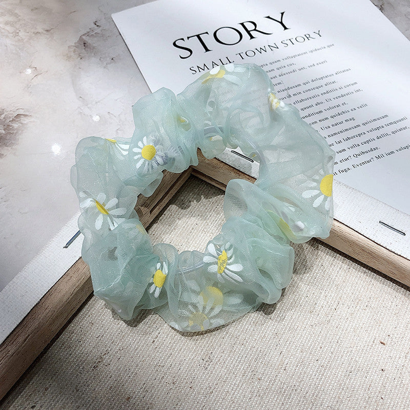 Small Daisy Flower Large Intestine Hair Ring Hair Accessories Forest Girl