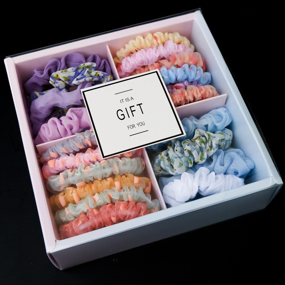 Girl's Popular Large Intestine Hair Ring Gift Box