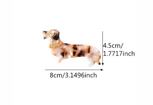 Korean Style Cellulose Acetate Tablets Sausage Dog-shaped Barrettes