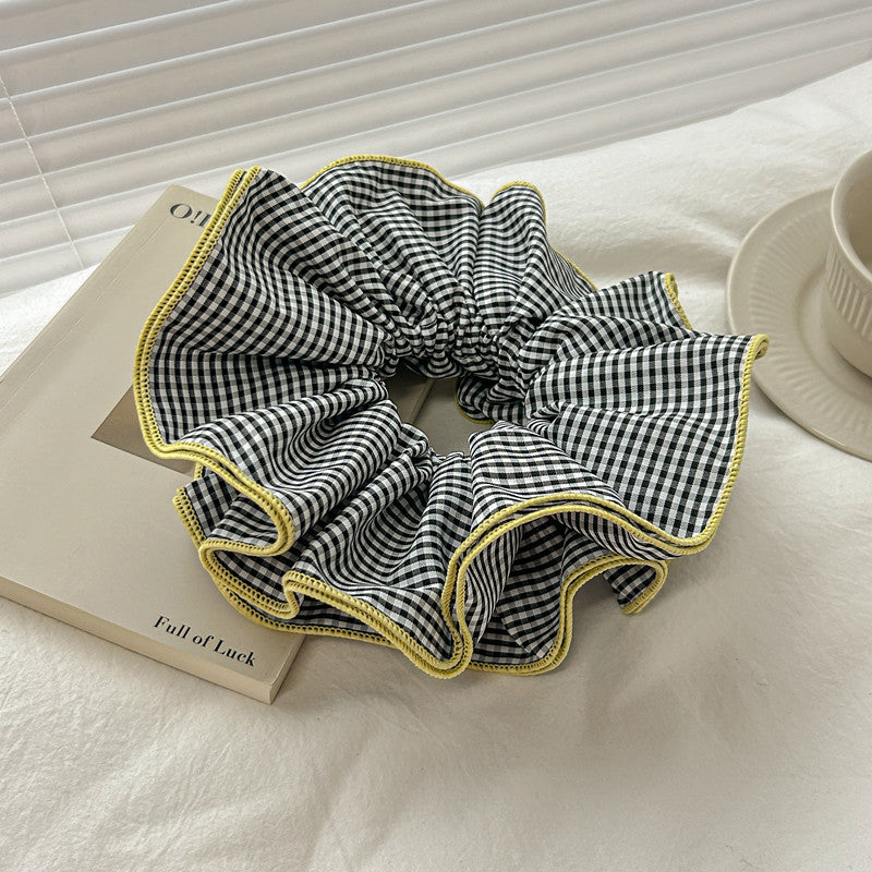 Women's Mori Style Floral Plaid Hair Ring Headdress
