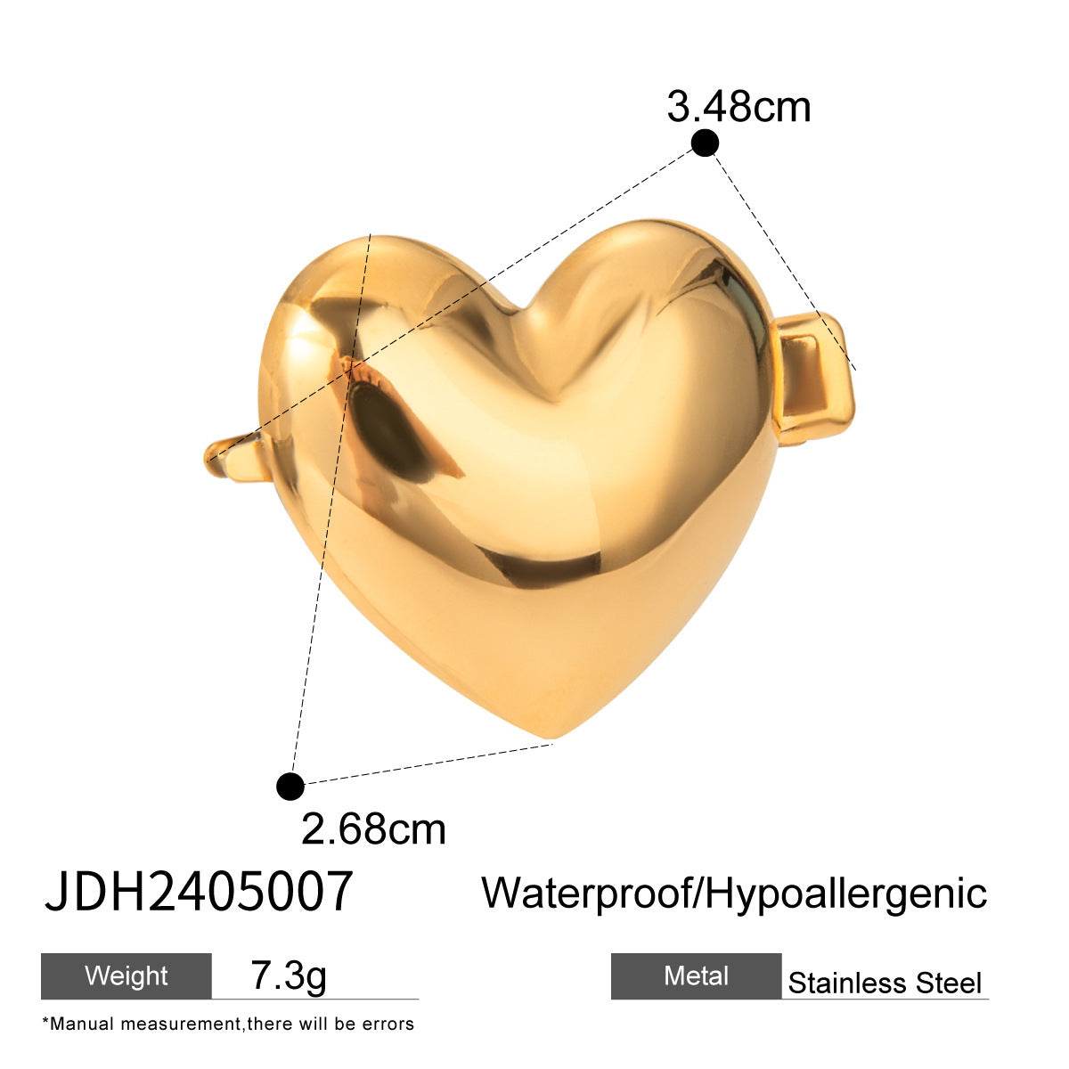 18K Gold Stainless Steel Double Bow Barrettes Women