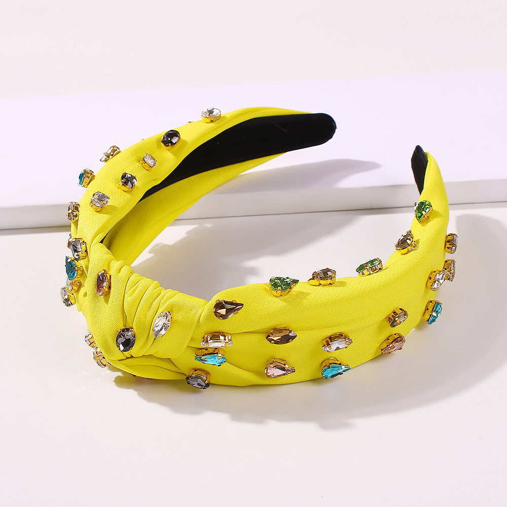 Fashion Stained Glass Drill Knot Headband Versatile Hair Accessories