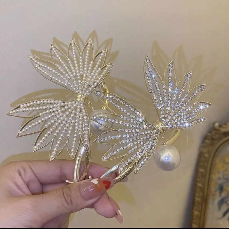 Best Leaf Pearl Rhinestone Twist Clip Hair Curler