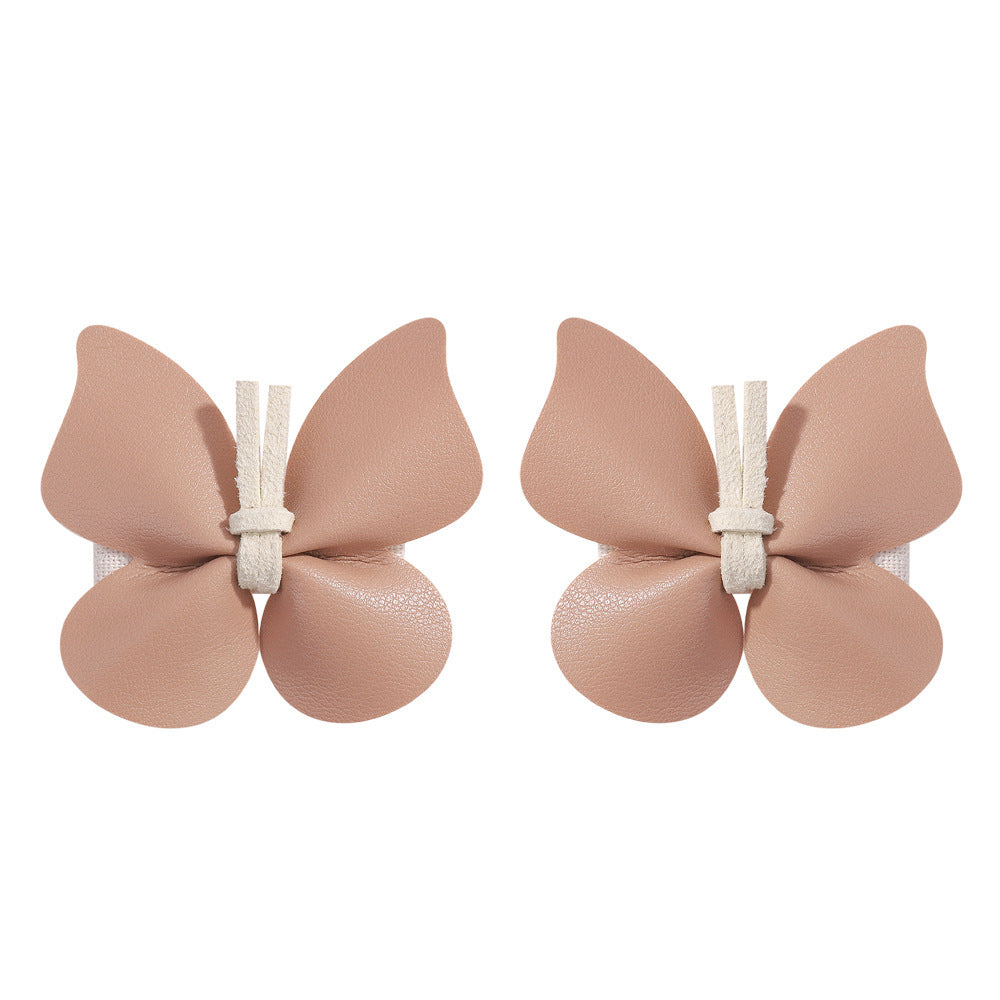 New PU Leather Butterfly Full Bag Clip Children's Barrettes