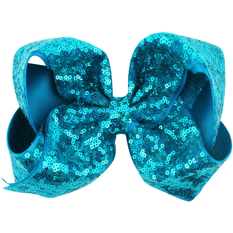Women's Solid Color Sequin Big Bow Hair Clip