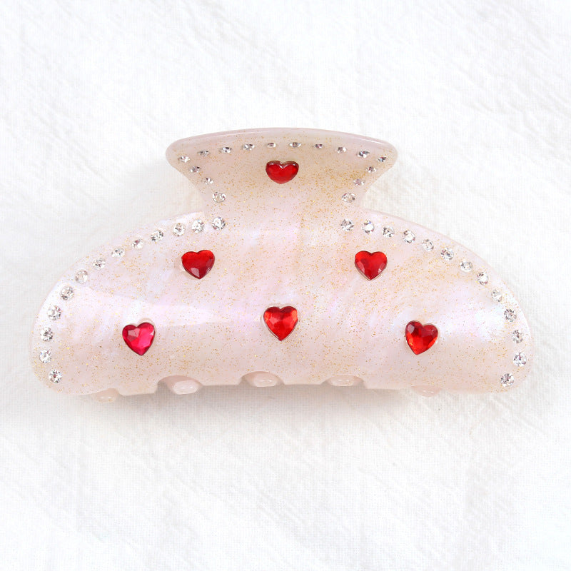 Spring And Summer Heart Trendy Acrylic Barrettes