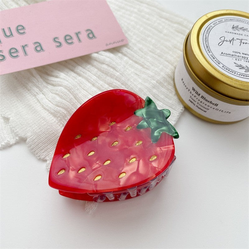 Cute Strawberry Shark Clip Bun Hair Clip Headdress