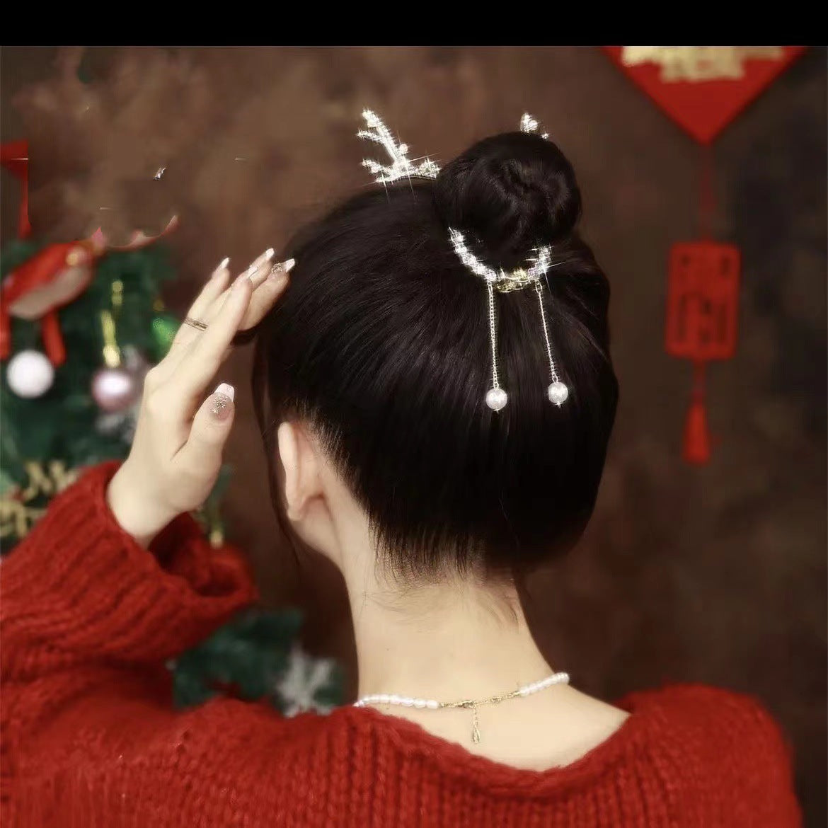 Christmas Headwear Elk Hair Clip Antlers Of The Forest Are Cute