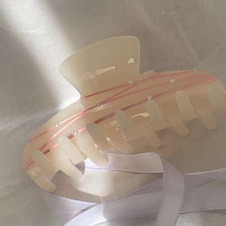 Girly Style Ribbon Shark Clip Barrettes Women