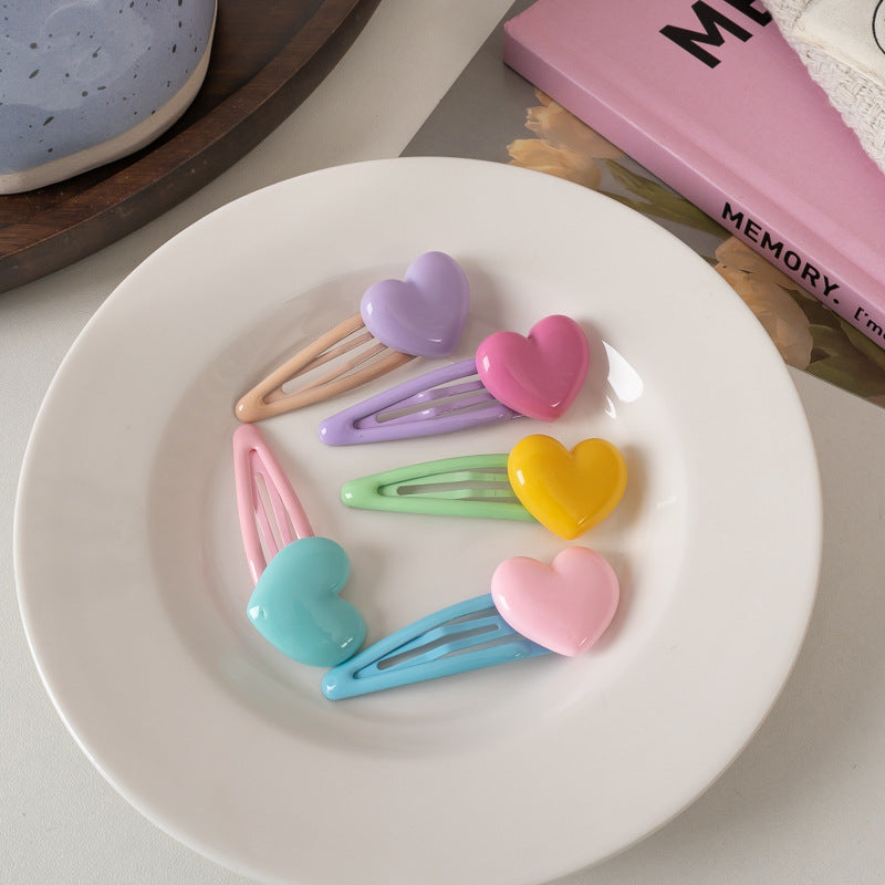 Dopamine Color-blocking Barrettes Sweet Girl Heartbreak Hair Clip
