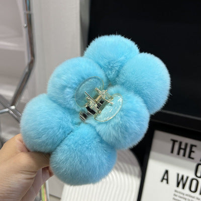 PINRex Rabbit Hair Ball Clip Large Hairpin Headwear
