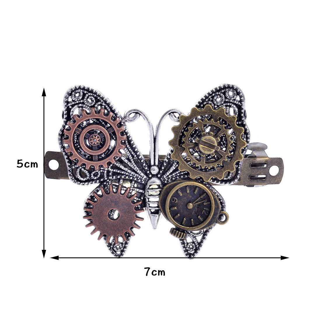 Best Steampunk Gear Alloy Butterfly Spring Clip Barrettes