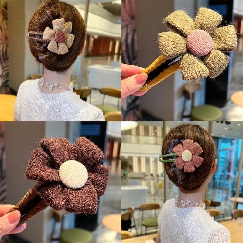 Best Large Cloth Flower Hairpin Hair Curling At The Back Of The Head High-end Mori Clip