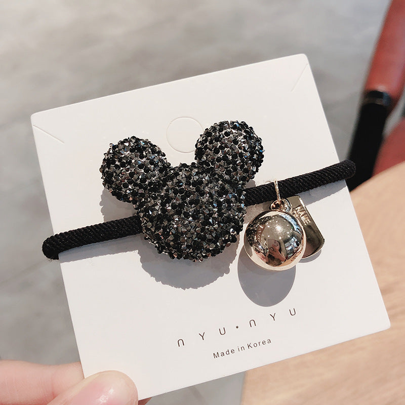 The Same  Bow Hair RopeNet Red Girl Hair Ring, All-match Rubber Band Ball Head Rope