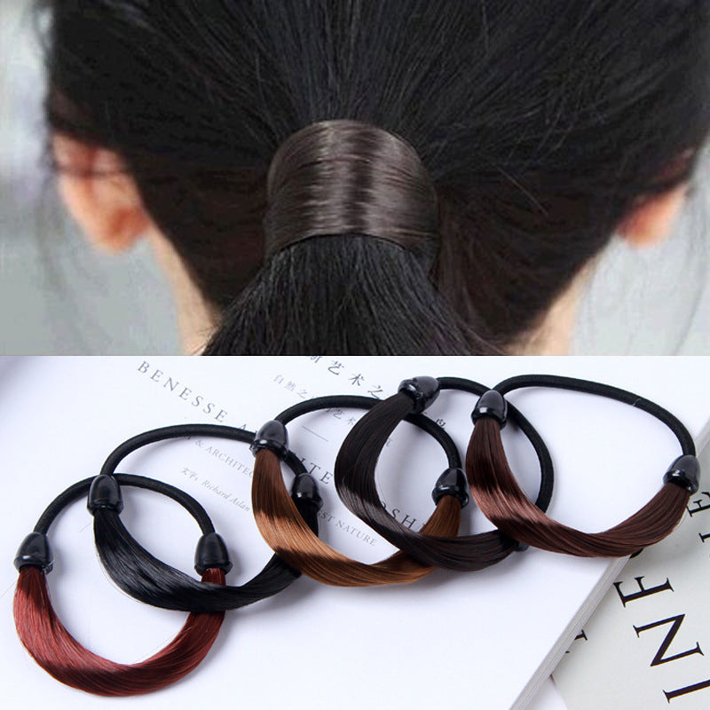 Korean Style Fashion Wig Elastic Hair Ring Straight Hair Rope Jewelry Headdress