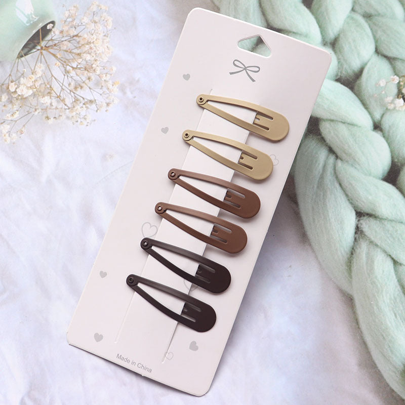 Coffee Color Series Barrettes Girl Side Clip Duckbill Clip Internet Celebrity